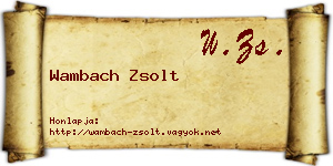 Wambach Zsolt névjegykártya